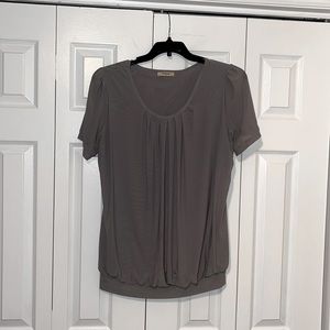Grey gathered blouse